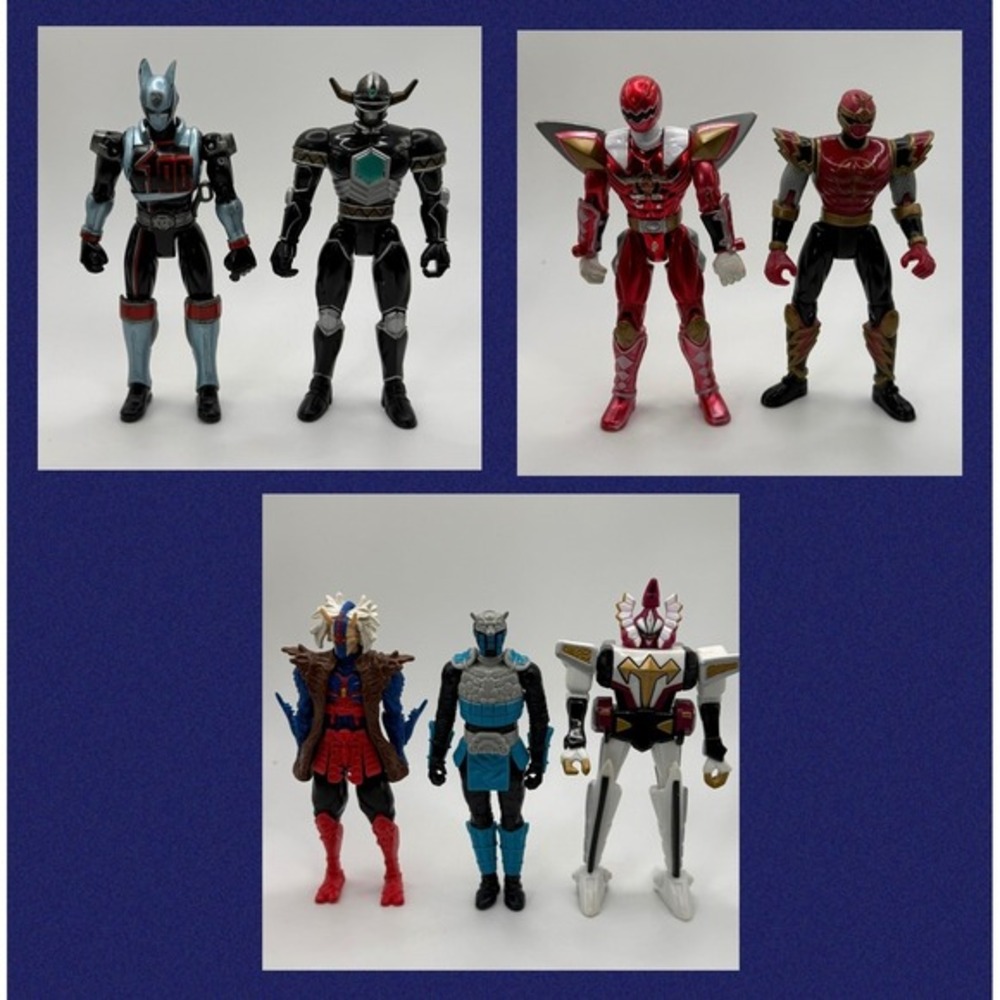 Power Rangers Action Figure Lot of 7 SPD Dino Thunder Ninja Storm Bandai Figures